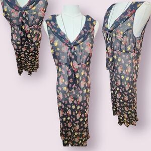 Johnny Was Silk Floral Dress, Size Medium